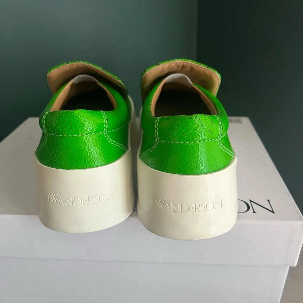 JW Anderson Cracked Leather Slip On Shoes